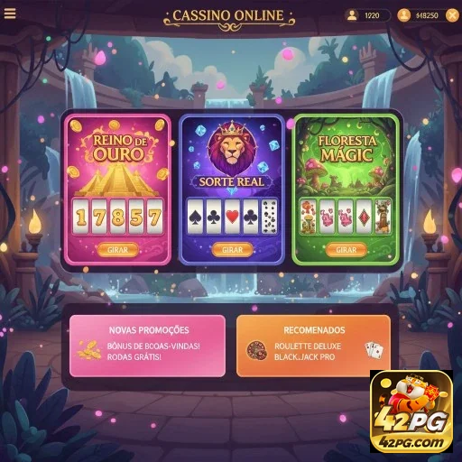Ilustração de Explore os Slots e servicos VIP na 42pg com Diversão Garantida